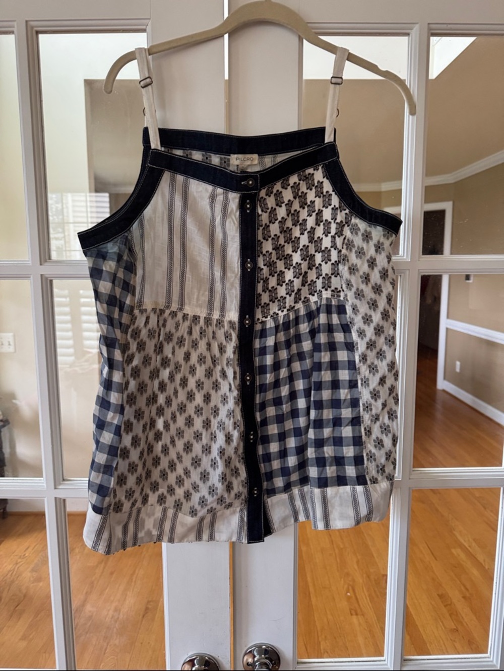 Pilcro black and white patterned top